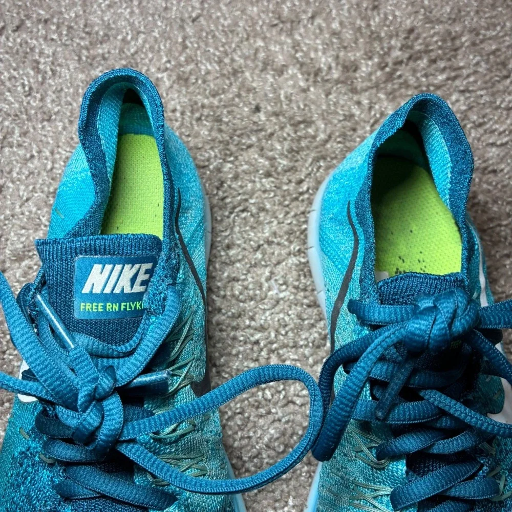 Nike Free RN Flyknit Running Shoes Men 7‎ Blue Lightweight Athletic 880843-400